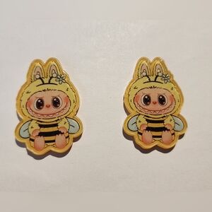 Acrylic Flatback Labub Bee‎  Focal Bead Badge Clip Charms Keychain